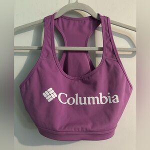 Columbia Womens Purple Sz Medium Omni Wick Racerback Sportsbra Classic Logo Hike